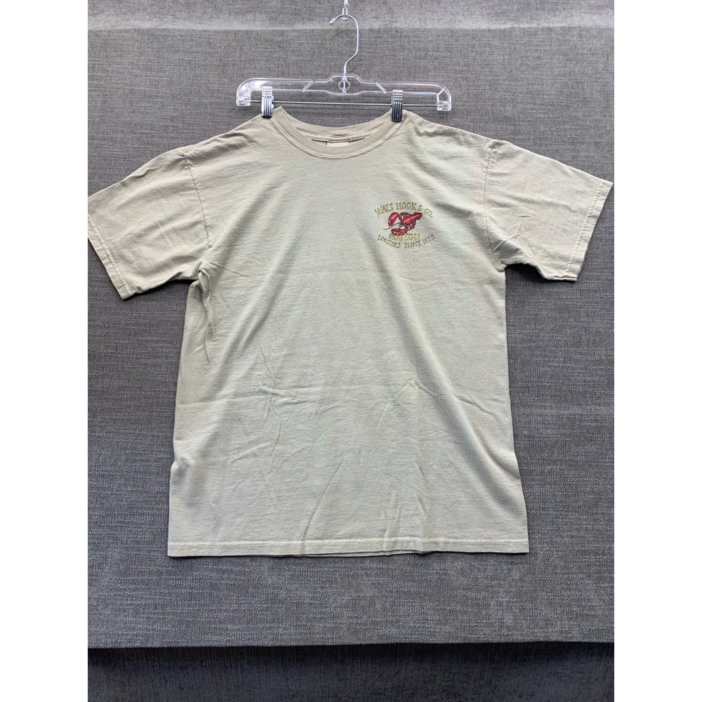 Comfort Colors James Hook & Co Boston Lobster T Shirt Mens Medium Beige Graphic